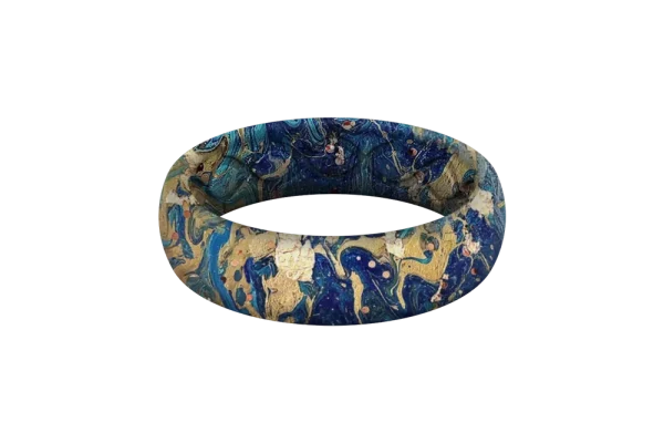 Blue Swirl Thin Ring