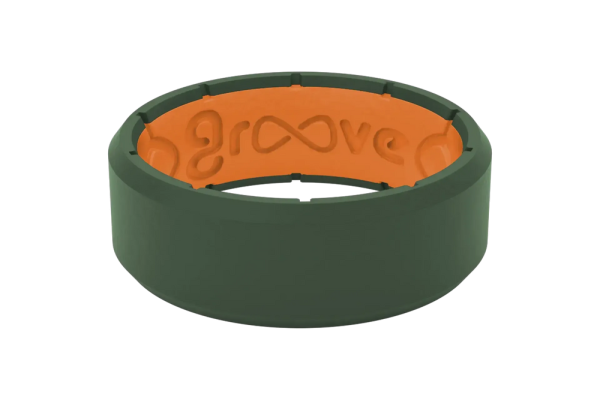 Edge Moss Green & Orange Ring