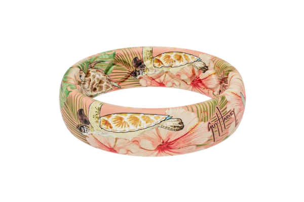 Guy Harvey Floral Turtles Thin Ring