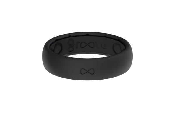 Solid Midnight Black Thin Ring